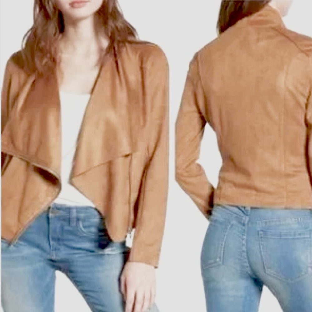 BLANKNYC Drape Front Suede moto Jacket blazer coat - Picture 8 of 16